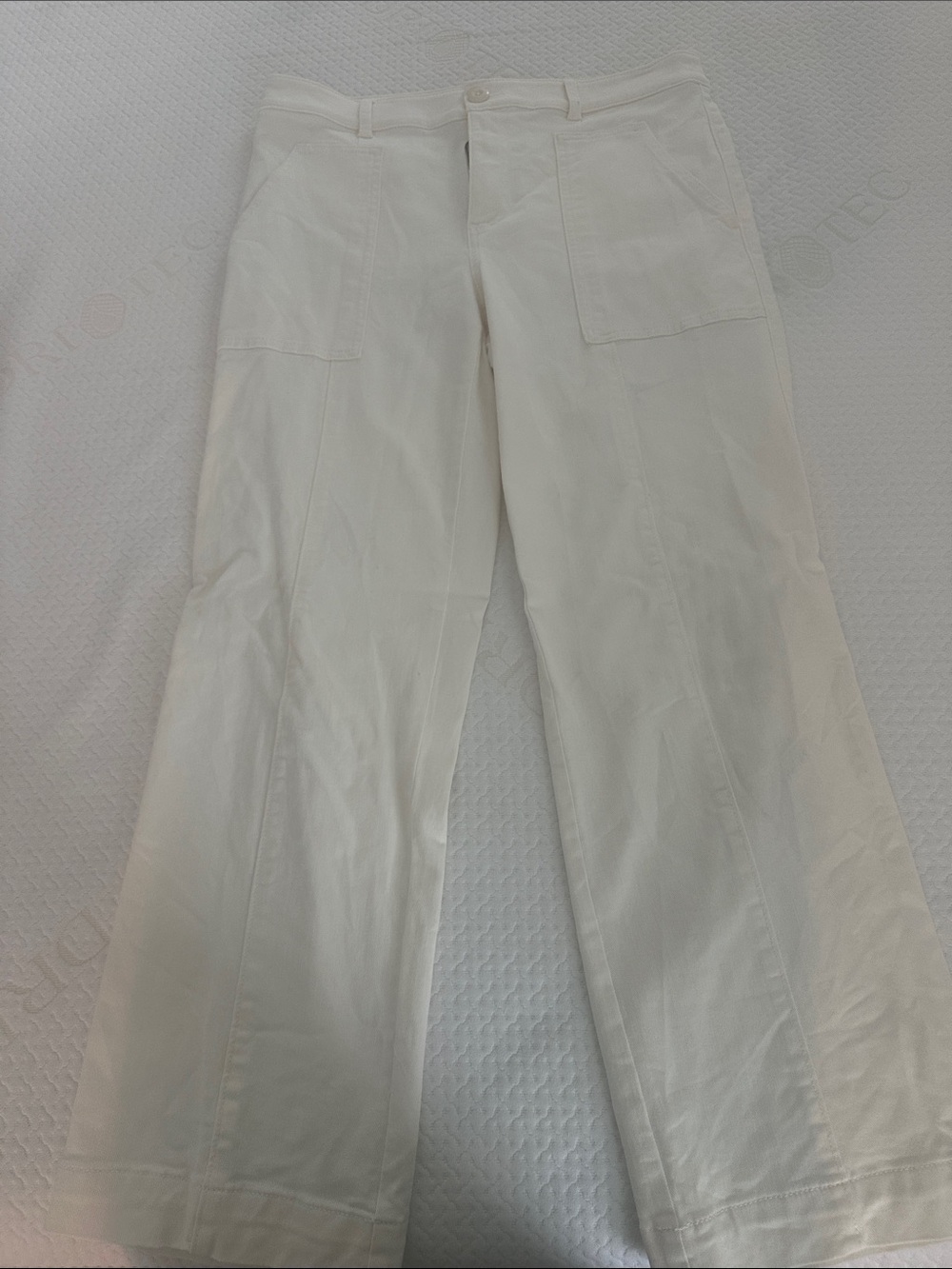 LOFT White Wide-Leg Utility Pants